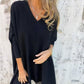 🌈Spedizione gratuita🌈Top lungo ampio lavorato a maglia a maniche lunghe con scollo a V (SCONTO 42%)