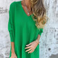 🌈Spedizione gratuita🌈Top lungo ampio lavorato a maglia a maniche lunghe con scollo a V (SCONTO 42%)