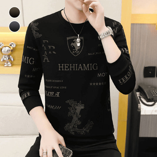 Maglia Casual da Uomo con Collo Giro e Stile Business