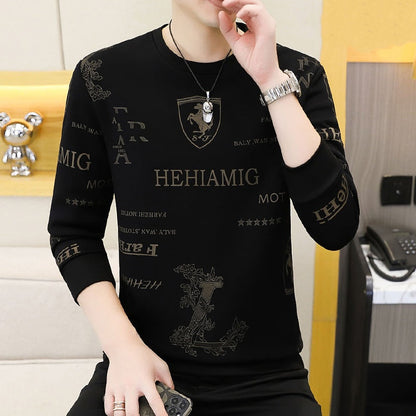 Maglia Casual da Uomo con Collo Giro e Stile Business