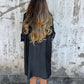 Abito casual da donna in denim con risvolto