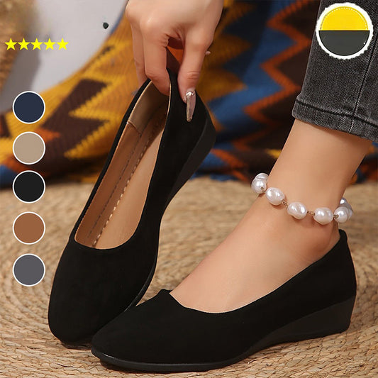 Scarpe eleganti e leggere con zeppa a tacco basso antiscivol