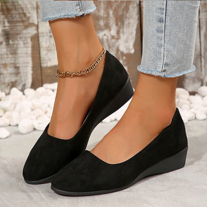 Scarpe eleganti e leggere con zeppa a tacco basso antiscivol