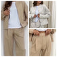 Set Giacca e Pantaloni con Bottoni a Colore Solido
