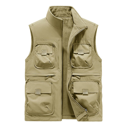 Giacca Senza Maniche Reversibile Multi-Tasca Casual