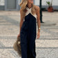 Abito Maxi Senza Maniche con Collo Halter per Donna