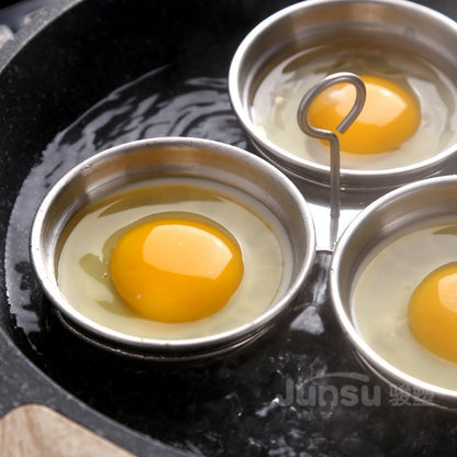 🥚❤️ Stampo per Uova al Vapore in Acciaio Inox 304 – Antiruggine, Manico Ergonomico, Cottura Uniforme – 2 Stili: Tinta Unita o Cuore 🍳✨
