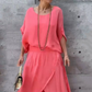 Top Sciolto & Pantaloni in Chiffon A Gamba Larga Con Spacco 2 Pezzi Set