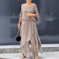 Top Sciolto & Pantaloni in Chiffon A Gamba Larga Con Spacco 2 Pezzi Set
