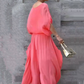 Top Sciolto & Pantaloni in Chiffon A Gamba Larga Con Spacco 2 Pezzi Set