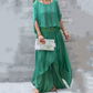 Top Sciolto & Pantaloni in Chiffon A Gamba Larga Con Spacco 2 Pezzi Set