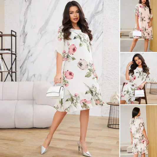 ⏳ Sconto del 50% per un periodo limitato! 💥Abito in chiffon color rosa a petali (più acquisti, maggiore è lo sconto)