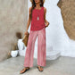 Set da 2 Pezzi Donna con Stampa alla Moda - Top Senza Maniche e Pantaloni Abbinati