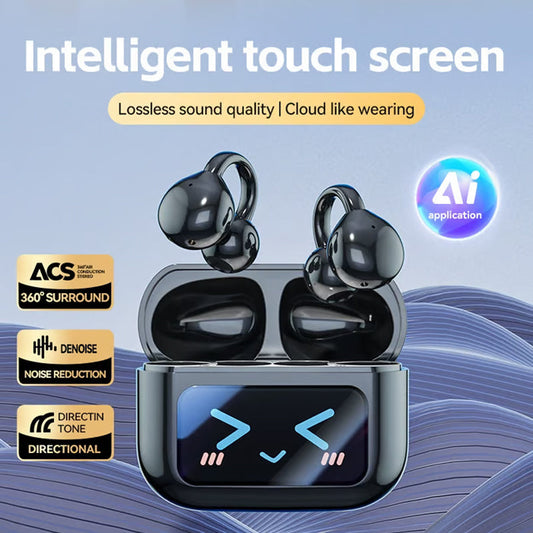 🎧 50% DI SCONTO! 🌐 Auricolari Clip-on Bluetooth V6.0 con Schermo a Colori – Traduzione 134 Lingue, Impermeabili & 40h Autonomia 💧
