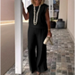 Collo Rotondo Senza Maniche Top E Pantaloni Set Da Donna