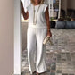 Collo Rotondo Senza Maniche Top E Pantaloni Set Da Donna