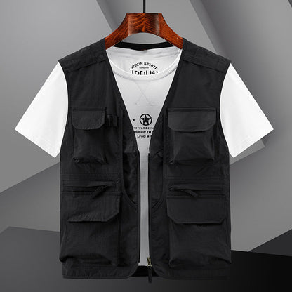 Gilet All'Aperto da Uomo Leggero e Traspirante con Multi Tasche