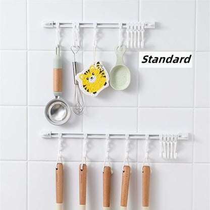🧺 Appendino a Parete Regolabile a Forma di S | Montaggio Senza Fori, Senza Tracce 🔧 | Ganci Regolabili, Cucina e Bagno 🏠 | Adesivo Resistente ✨ | 30 o 40 cm 📏