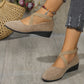 💃🔥Last day promotion 37% discount🔥Elegant Solid Color Elastic Strap Low Wedge Shoes