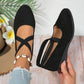 💃🔥Last day promotion 37% discount🔥Elegant Solid Color Elastic Strap Low Wedge Shoes
