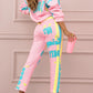 Completo Da Donna A Due Pezzi Con Stampa Colorata: Felpa E Pantaloni Jogger