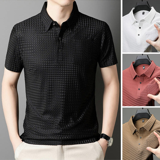 Camicia a maniche corte testurizzata da uomo
