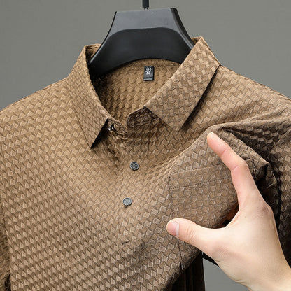 Camicia a maniche corte testurizzata da uomo