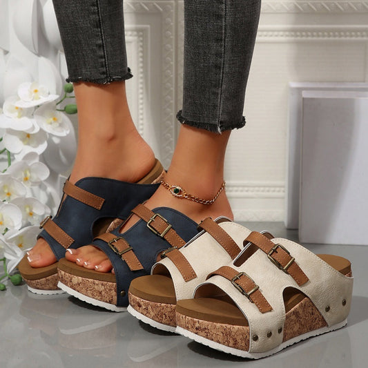 🔥Promozione Estiva 44% di Sconto 🔥Sandali con Zeppa e Plateau con Cut-out alla Moda da Donna