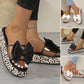 Pantofole slip-on con stampa leopardata fiocco e suola spessa