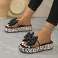 Pantofole slip-on con stampa leopardata fiocco e suola spessa
