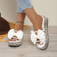 Pantofole slip-on con stampa leopardata fiocco e suola spessa