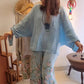 💕Completo da donna con camicetta ampia e pantaloni a gamba larga con stampa floreale
