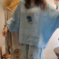 💕Completo da donna con camicetta ampia e pantaloni a gamba larga con stampa floreale