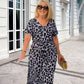 🌸2025 Saldi imperdibili🌸Abito lungo leopardato con scollo a V e cintura da donna