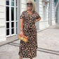 🌸2025 Saldi imperdibili🌸Abito lungo leopardato con scollo a V e cintura da donna