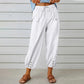 Pantaloni Capri da Donna a Gamba Larga con Coulisse