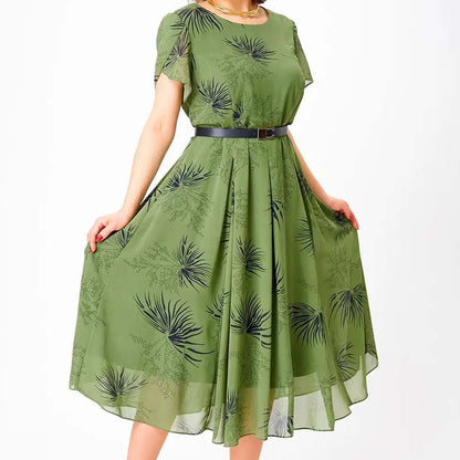 Abito Midi da Donna a Linea A con Cintura