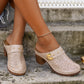 Sandali slip-on da donna con punta chiusa e tacco a blocco
