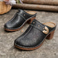 Sandali slip-on da donna con punta chiusa e tacco a blocco