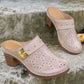 Sandali slip-on da donna con punta chiusa e tacco a blocco