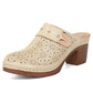 Sandali slip-on da donna con punta chiusa e tacco a blocco