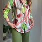 Camicia a Bottoni Stampata da Donna e Pantaloni