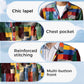 Camicia retrò con risvolto a quadri arcobaleno e tasche