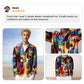 Camicia retrò con risvolto a quadri arcobaleno e tasche