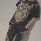 Set Casual Stampato a 2 Pezzi - Top e Pantaloni con Coulisse