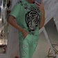 Set Casual Stampato a 2 Pezzi - Top e Pantaloni con Coulisse