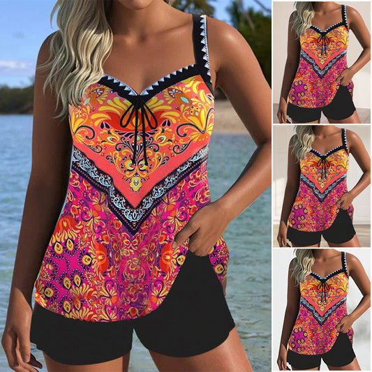 ⏳Offerta speciale a tempo limitato⏰Set costume da bagno stampato, top e pantaloncini🩱