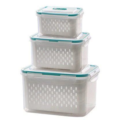 🍱 Contenitore 2 in 1 Drenante e Serbafreschezza ❄️✨ - Doppia Chiusura Ermetica | -20°C a 120°C | Trasparente | Impilabile | 6 Misure | Set 3/4/5 Pezzi | 50% DI SCONTO