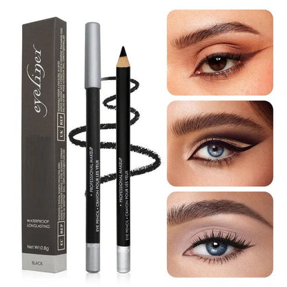👁️✨Matita Eyeliner Sfumabile in Legno – Tratto Morbido | Colore Intenso e Duraturo | Facile da Sfumare | 6 Colori | 3 Pezzi | Ideale per Eyeliner Interno, Smokey Eye & Makeup Quotidiano 💄🎨
