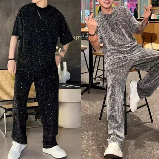 Set uomo con maglietta a maniche corte e pantaloni ampi